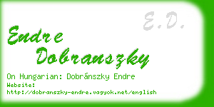 endre dobranszky business card