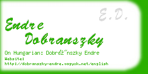 endre dobranszky business card